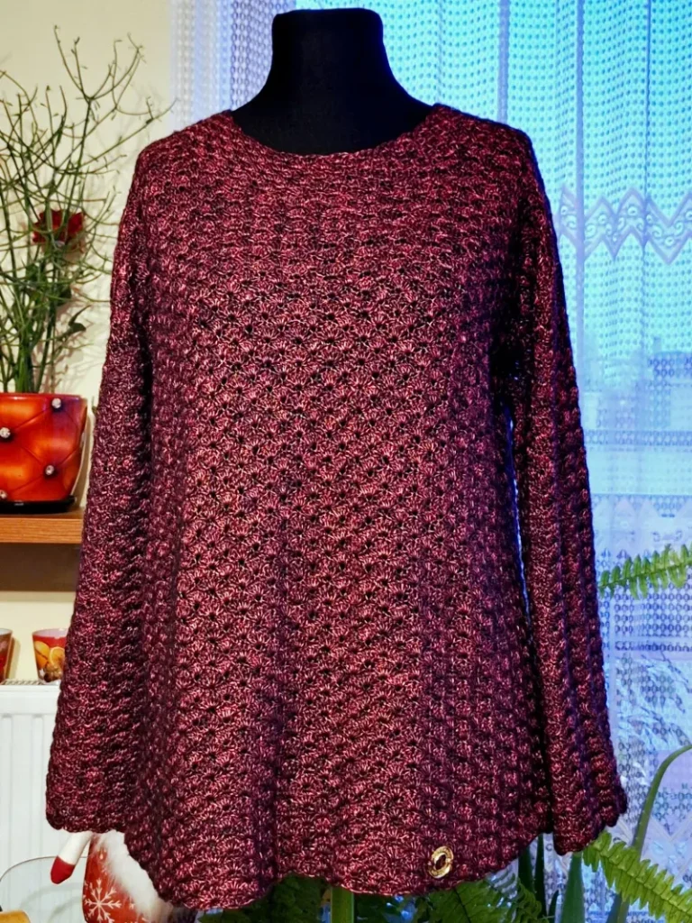 * Sweter w muszelki * Swetry wełna i ..., wiskoza 21 * Sweter w muszelki * Swetry wełna i ..., wiskoza 7 - Szydełko Pani Myszy