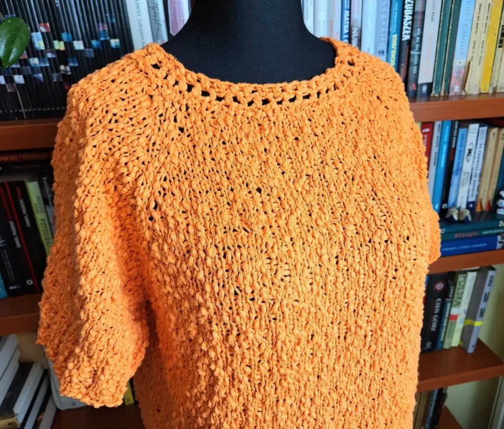 Sweter "pomarańcza" Bluzki, Swetry bawełna, dostępne, Żyj kolorowo 8 Sweter "pomarańcza" Bluzki, Swetry bawełna, dostępne, Żyj kolorowo 2 - Szydełko Pani Myszy