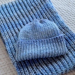 Czapka „beanie na niebiesko” Czapka „beanie na niebiesko” - Szydełko Pani Myszy