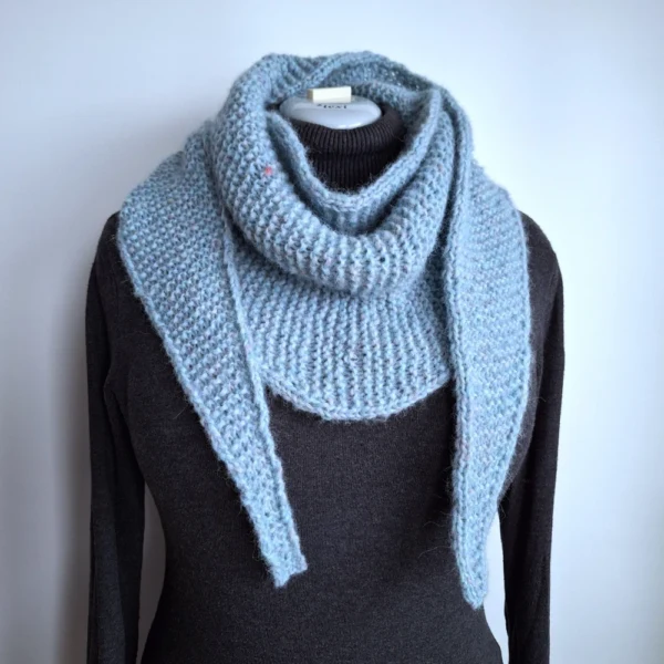Szaliczek dzianinowy „Cantaloupe Shawl” – morska zieleń Szaliczek dzianinowy „Cantaloupe Shawl” – morska zieleń - Szydełko Pani Myszy 4